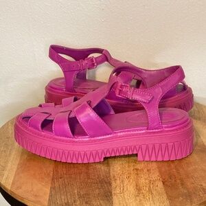 Schutz Beatrix nappa leather platform fisherman sandal